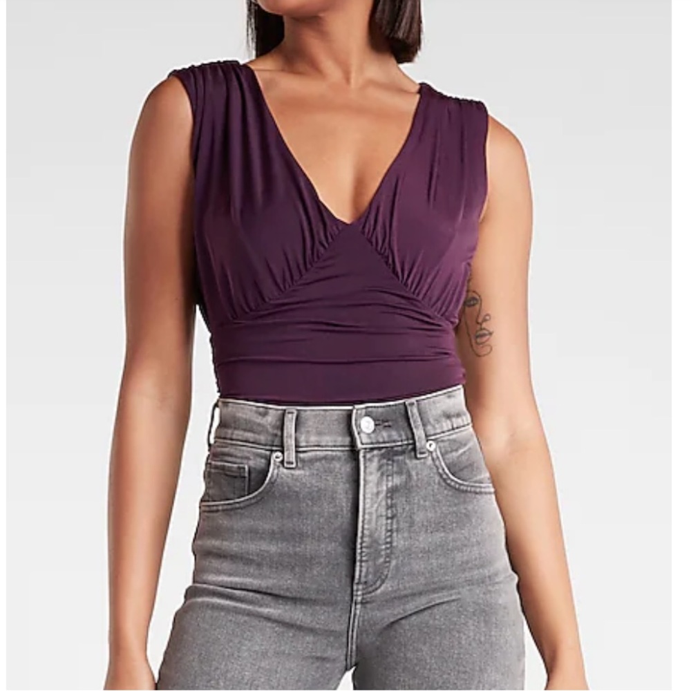 Women's Purple V-Neck Top